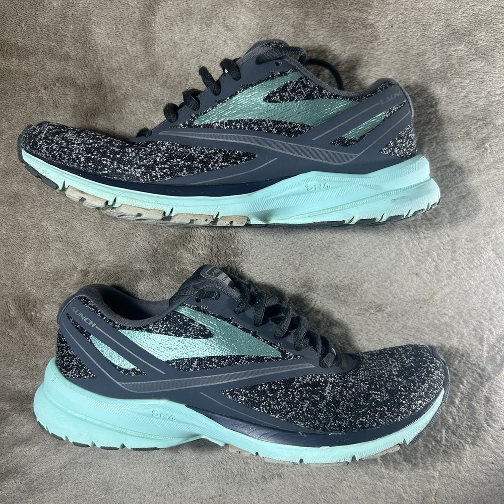 Brooks Launch 4 Womens Running Shoes Size 6.5 B Black Teal Mint Green 1202411B